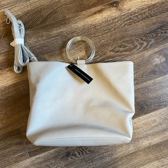 French Connection Dante Tote Bag Purse with Strap in Perla Grey - Picture 2 of 10